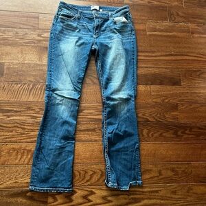 BKE Payton Boot Cut Jeans in Distressed Blue